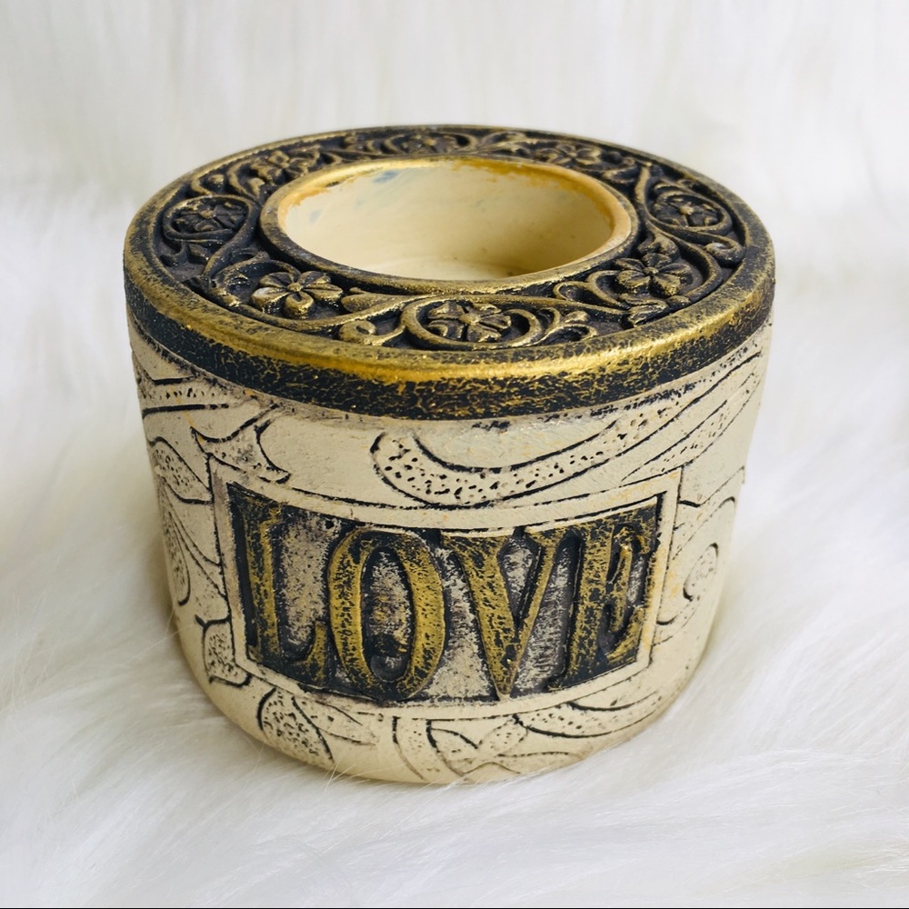 Love 💕 votive candle 🕯 holder candlestick gold - Picture 2 of 7